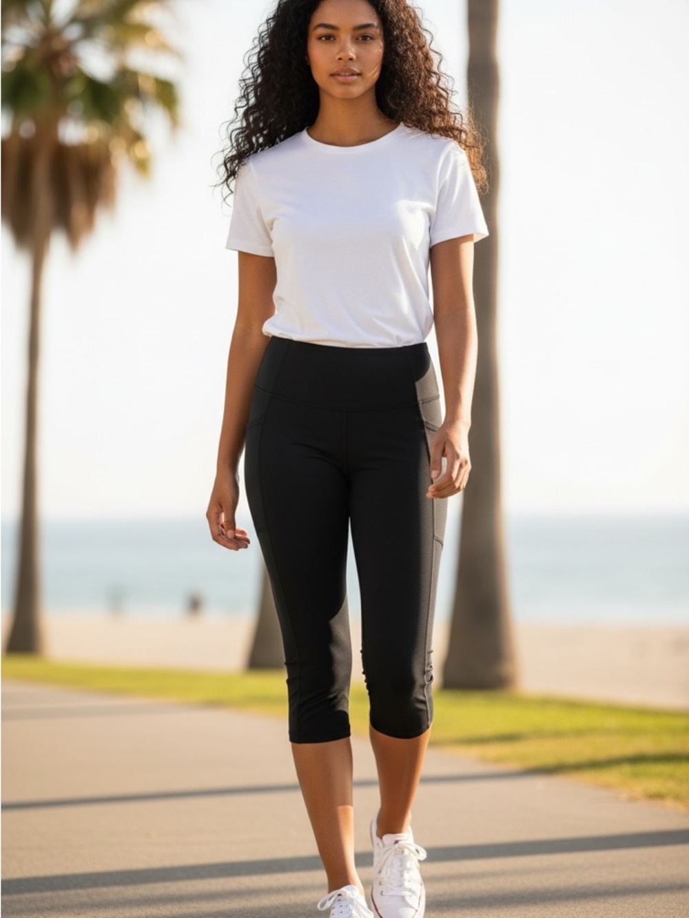 all in motion Black Capri Performance Leggings